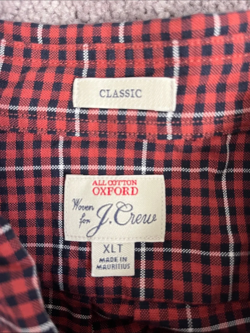 J. Crew Red Plaid Button-Down Shirt